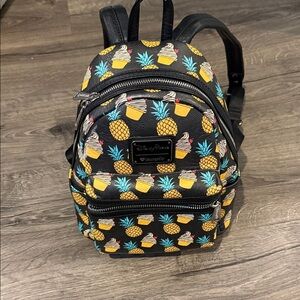 Disney LOUNGEFLY 💛 Teal Pineapple and Tiki Print Backpack